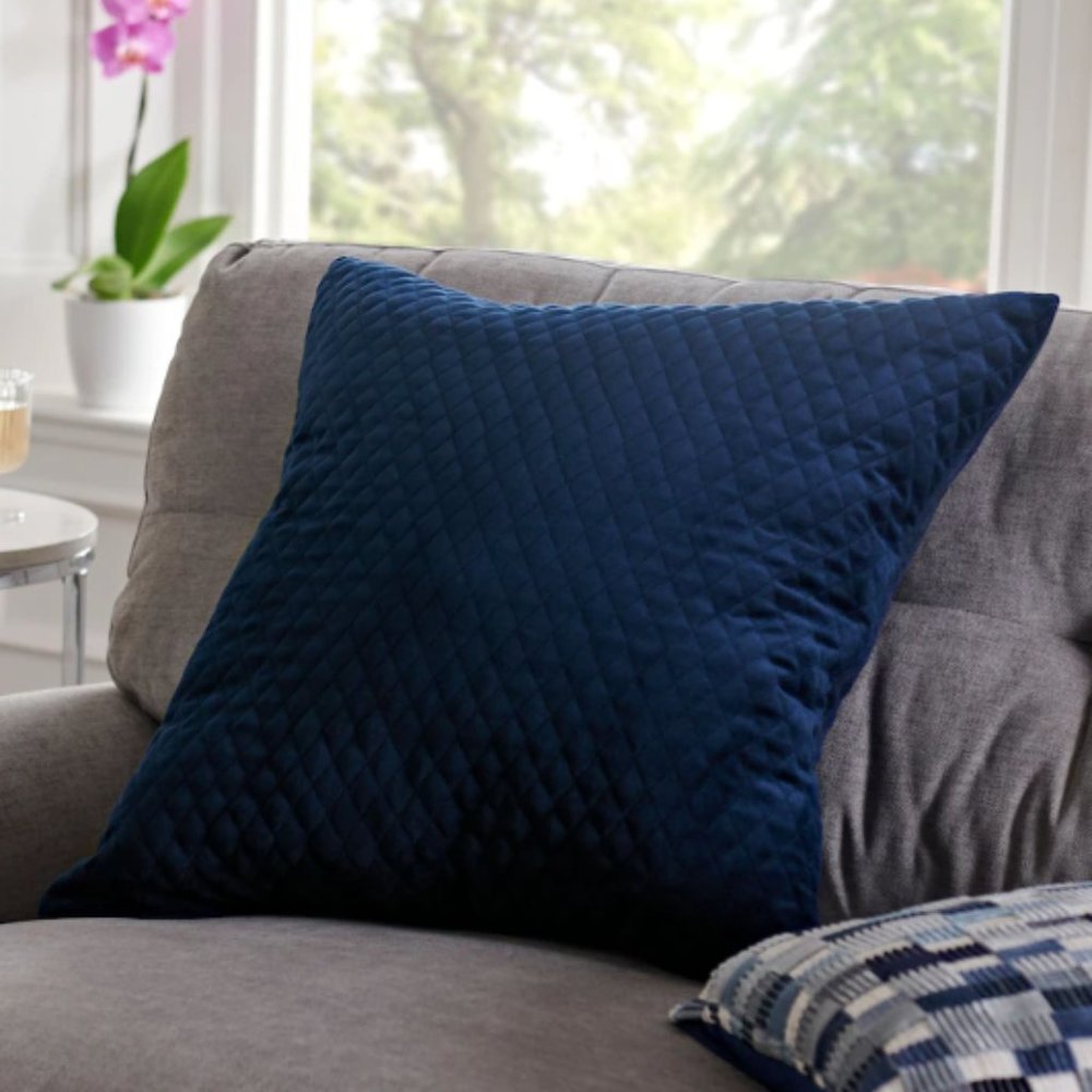 Velvet Quilted Hamilton Cushion  New Without Tag